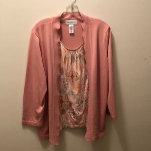 New Sweater cardigan with attached top jewel trim